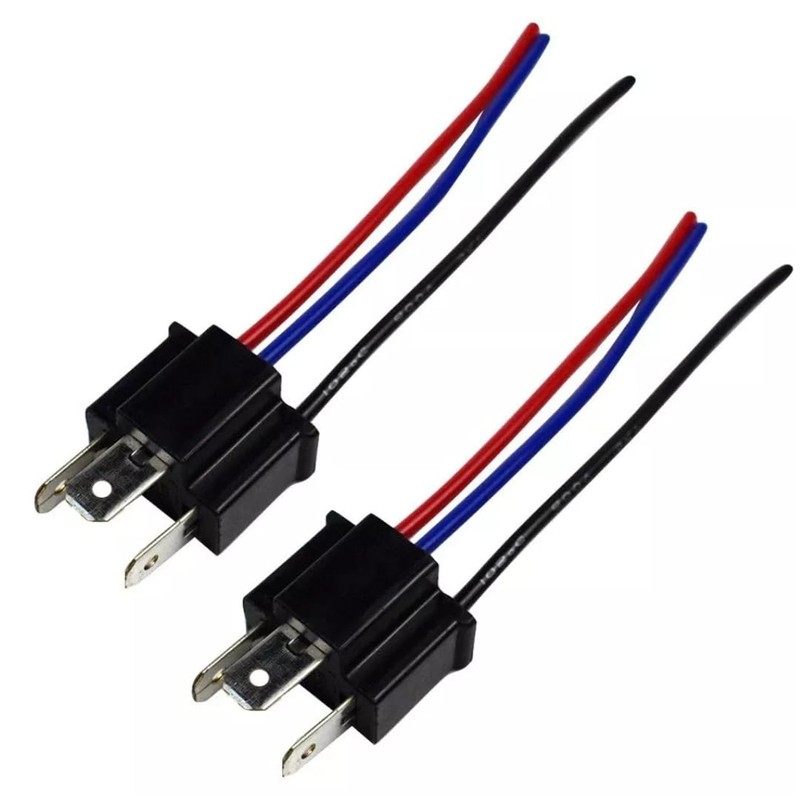 2x Headlight 9003 H4 3 Pin Male Connector Plug Wire