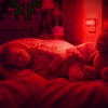 DORESshop Red Night Light, Auto On/Off, 0-100 LM Adjustable Brightness,