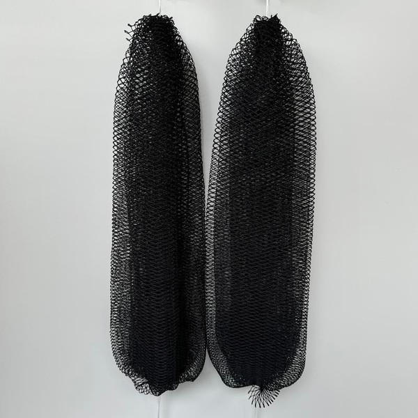 2 PCS Authentic African Exfoliating Net Bath Sponge:_2 PCS Black