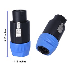 SUNNAREPOON Professional 8 Pole Speakon Connector - 8 Pin NL8FC Speak-on Male Connectors Twist Lock Plug for High Power PA Amp Loudspeaker - Compatible NL8FX, NL8MP, NL8MPR - 8 Pack Blue