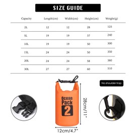 MORAINJAY 2L Orange Dry Bags, Waterproof Bag with D Ring Carabiner(No Shoulder Strap),Large/Small Capacity 2L 5L 10L 15L 20L 30L Dry Sack for Outdoor Camping,Rafting,Swimming,Boating,Surfing