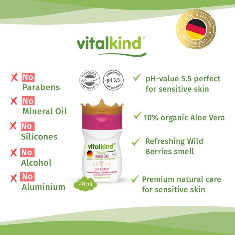 Vitalkind Hand Gel Girl Premium Natural Cosmetic Products for Children