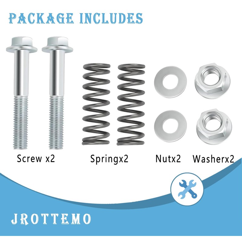 2PCS Car Exhaust Manifold Bolts M10x1.5 mm with Springs &