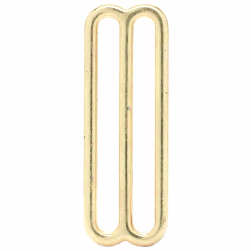 Stecksstore Double Loop Strap Metal Adjuster 2 Inch Brass Plate