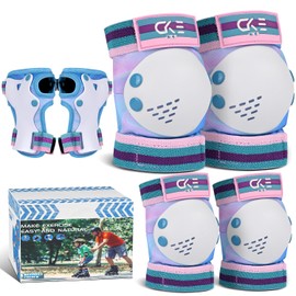CKE Rainbow Knee Pads Children for 3-8 Years, Protector Inline Skates Children, Knee and Elbow Pads Children's Protective Equipment Set for Skateboarding, Cycling