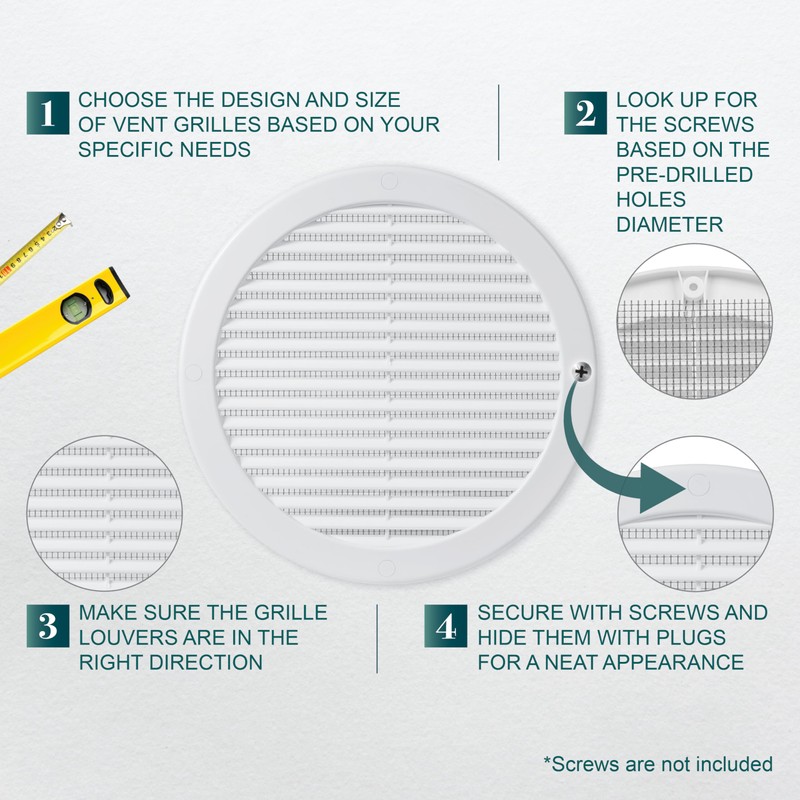 Ecopro Vent / Ø8" Inch Opening Diameter / White Round