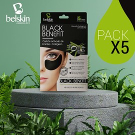 Belskin - Mascarilla de Hidrogel - Parches Para Ojos - Mascarilla para Ojos con Carbon Activado y Colageno - Reduce Hinchazon Pack con 5 cajitas cada uno con 5 Pares de Parches - Cuidado Facial - Contorno de Ojos - 25 Pares de Parches en Total