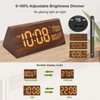 DreamSky Wooden Digital Alarm Clock for Bedroom - 7.7" Electric