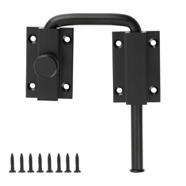 Door Loop Lock Sliding Door Latch Double Door Hook Lock Security Slide Latch for Patio Inside Door Black
