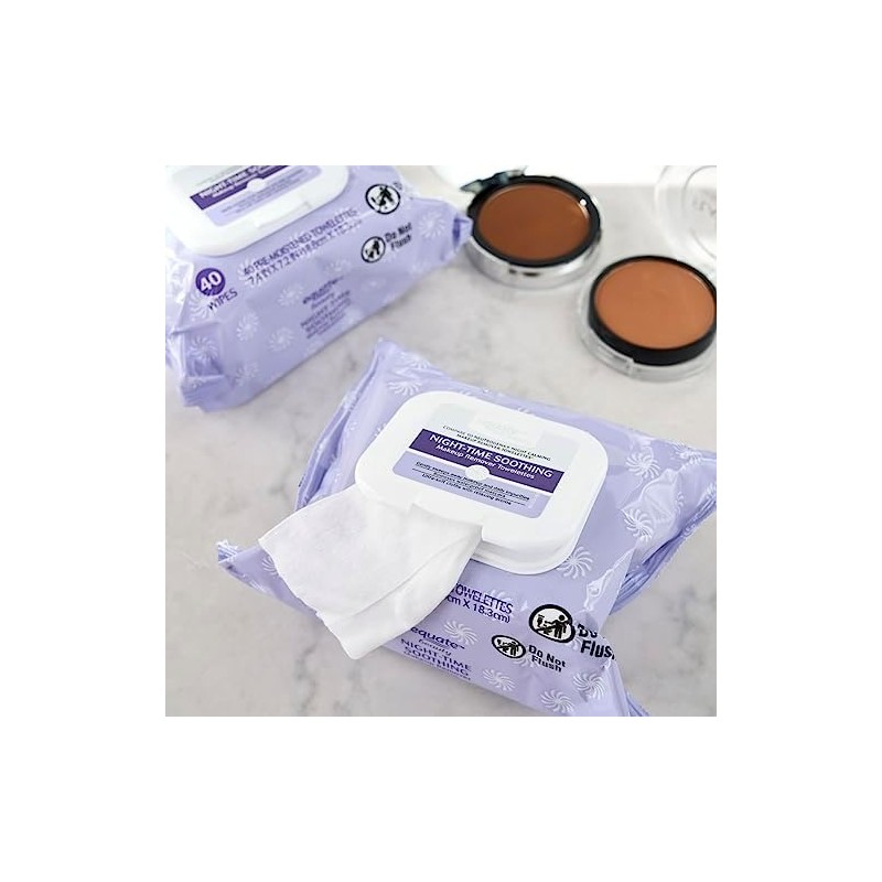 Equate Pre-Moistened Night-Time Soothing Makeup Remover Towelettes, 80 Ct, 2
