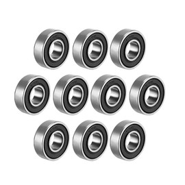 sourcing map 698RS Double Sealed Deep Groove Ball Bearings 8 mm x 19 mm x 6 mm Carbon Steel Pack of 10