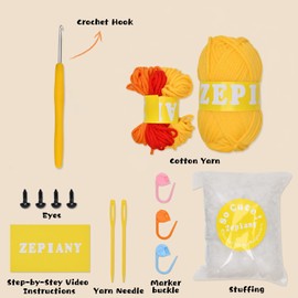 Crochet Kit for Beginners - 2Pcs Little Bears, Beginner Crochet Knitting Kit Kits for Beginners Adults, Step-by-Step Video Tutorials, Crochet Starter Kit for Beginner