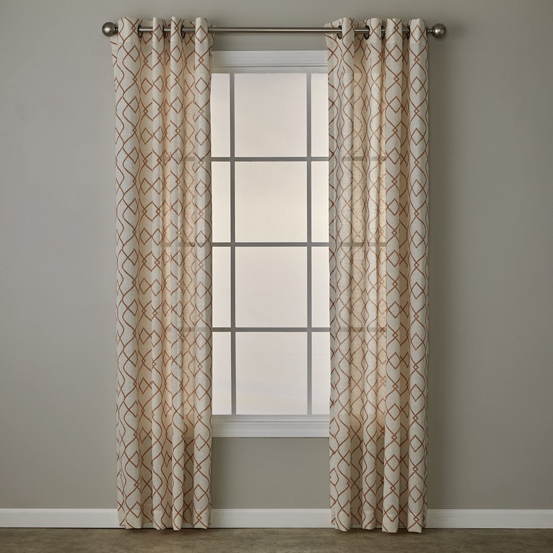 SKL Home by Saturday Knight Chainlink Window Curtain Panel,52x84,Spice