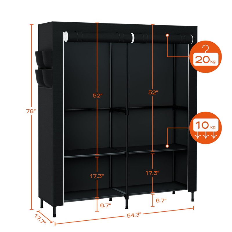 CASAMAYA Portable Closet, 54.3 Inch Large Capacity Wardrobe Closet with