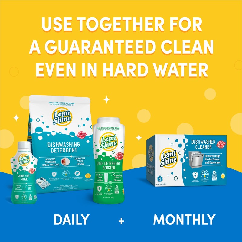 Lemi Shine Natural Dish Detergent Booster - Hard Water Stain