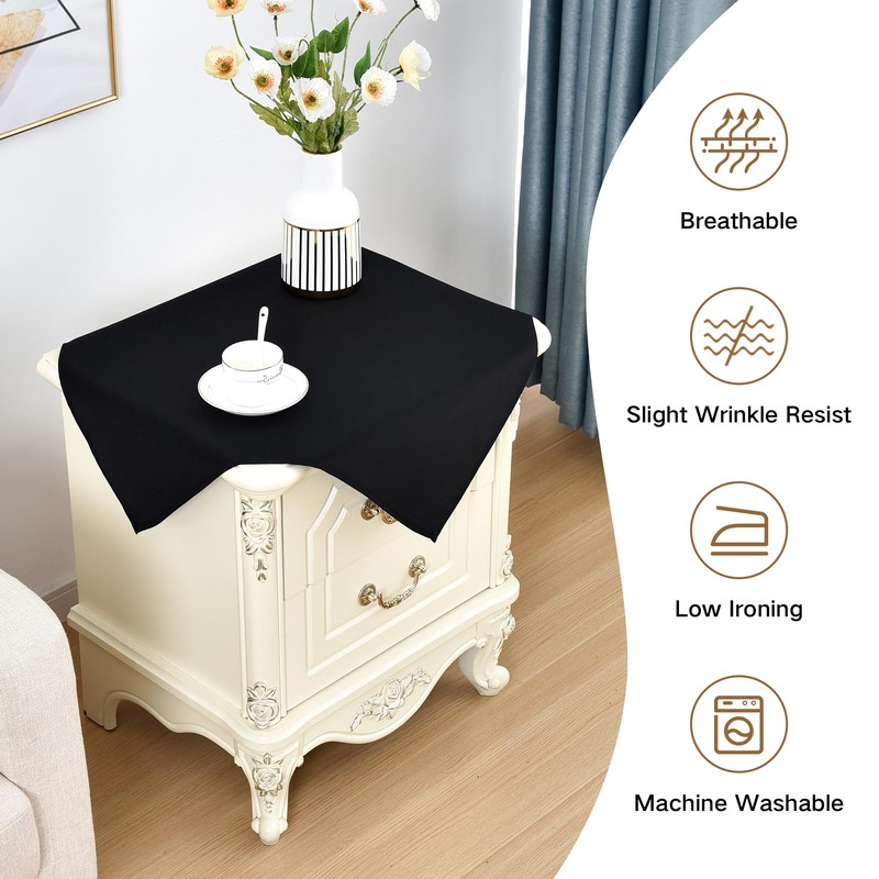 Nacuci Small Square Tablecloth 24x24 Inch Washable Polyester Side Table