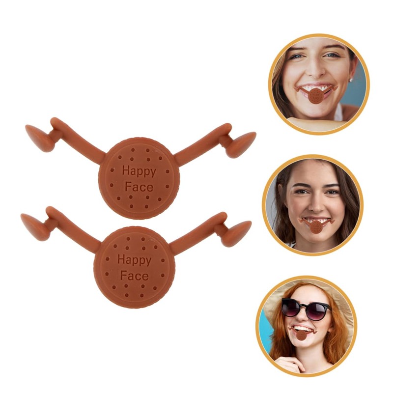 Baluue 2pcs Jaw Exerciser Smile Correction Braces Natural Dimple Maker