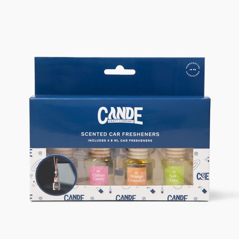 Four-Pack Scented Car Fresheners Bundle – 4 Unique Scents, 8ml