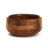 Two's Company Milo Mango Wood Serving Bowl W/Brass Accent