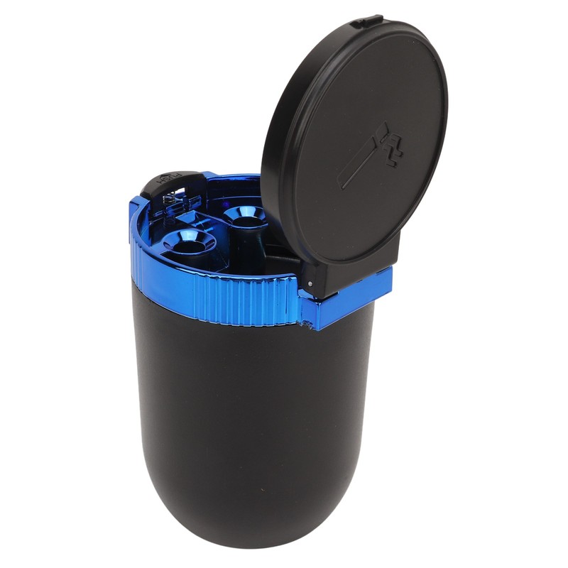 2Pcs Car Ashtray with LED Blue Light Portable Removable Car