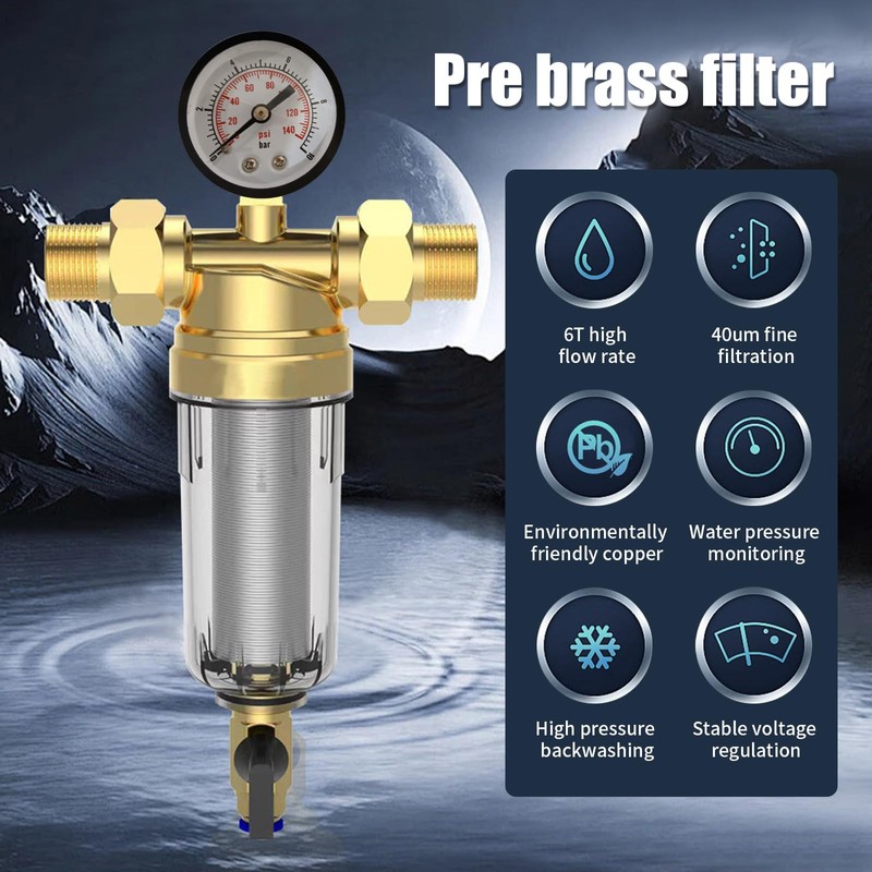 Backwash Filter, Water Filter, Reusable Water Prefilter, Sediment Water Filter,
