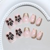 Short Square Press on Nails 3D Gold French Tip Fake