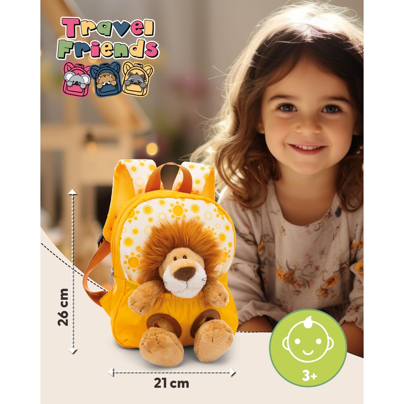 NICI Children's Backpack Yellow 2 in 1 with Cuddly Toy