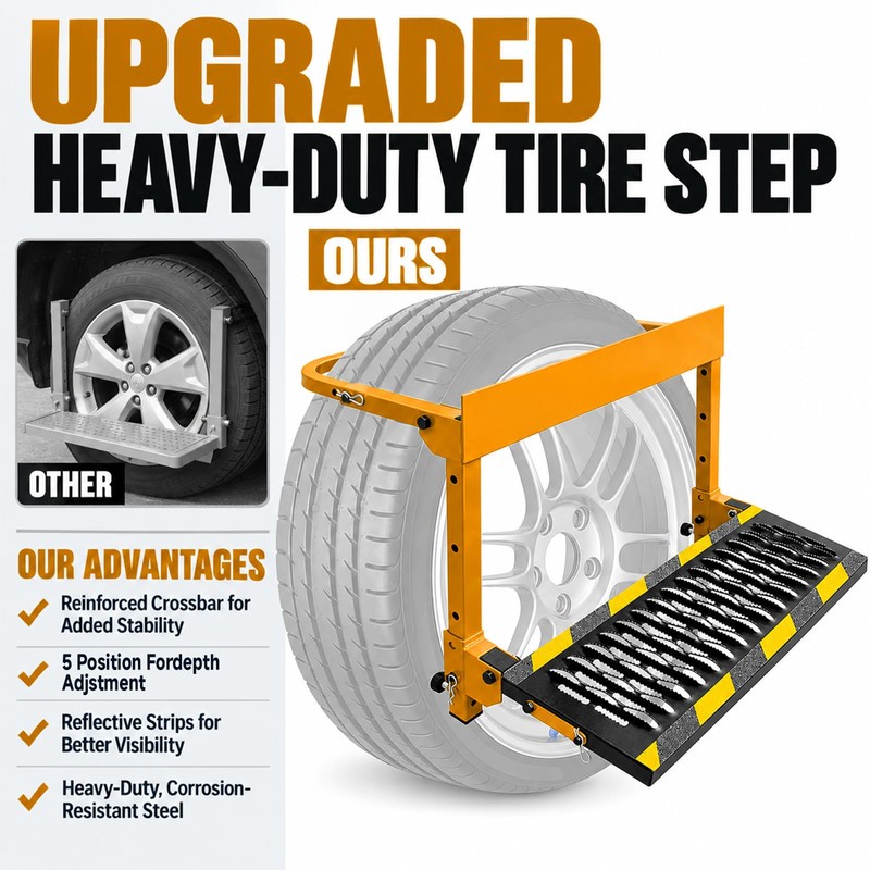 Tire Step for Truck, Heavy Duty Truck Tire Step 350