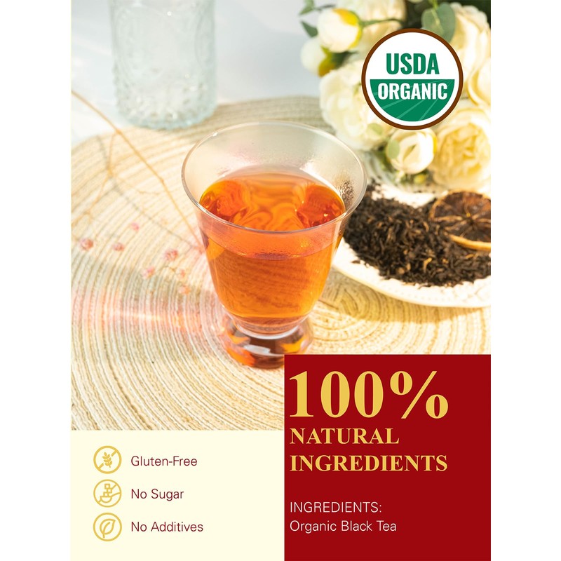GLDNT Organic Black Tea Loose Leaf, Natural Organic Black Tea,
