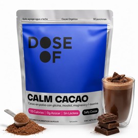 DOSE OF | Cacao con Magnesio para Dormir | Sin Melatonina | Sueño Profundo y Relajación | Glicina, Inositol, L-Teanina | Bebida en Polvo | Sin Azúcar, Sin Cafeína | 30 Porciones