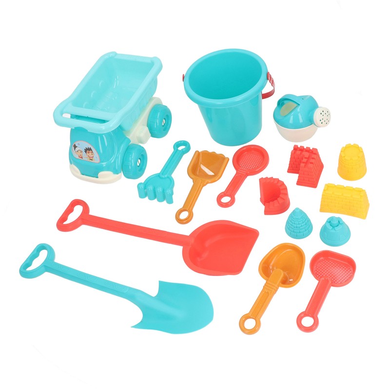 16pcs Kids Beach Toys Set Bucket Shovel Rake Sand Model
