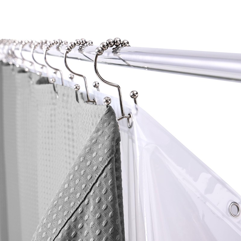LaCyan 3 in 1 Waterproof Waffle Weave Shower Curtain and