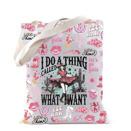 TSOTMO Cowgirl Western Country Tote Bag Concert Gift Women Empowered Nashville Country Trip Gifts (Cowgirl Want)