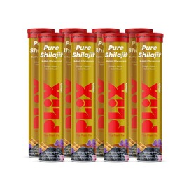 PLIX - THE PLANT FIX, 500mg Shilajit Effervescent Tablets, For Vitality & Stamina, Orange Flavored, 15 Capsules (Pack of 1) - Specification: 8 Pack