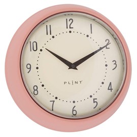 LS-LebenStil Vintage Metal Wall Clock Black 23 cm Kitchen Clock Office Clock Retro Look