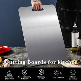 UFJEG Titanium Cutting Board for Kitchen, 15.3”×11” Large Size Cutting Board Double Sided Food Grade, Non Toxic Chopping Board for Meat/Fruit/Vegetable, Dishwasher Safe Easy to Clean