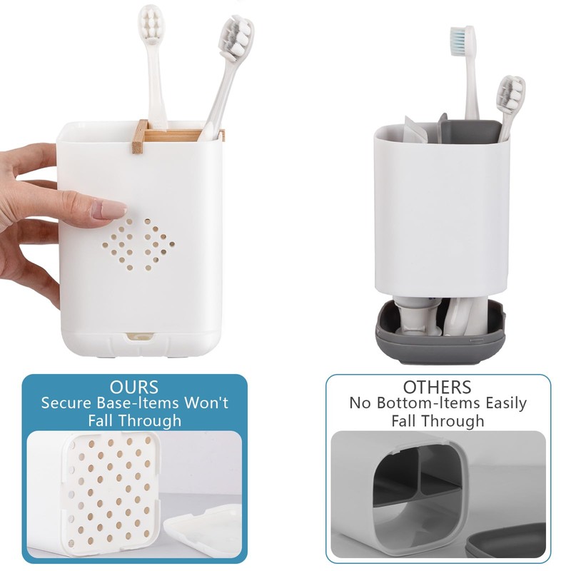 Toothbrush Holders for Bathroom Countertop, Detachable Electric Toothbrush Holder with