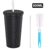 500ml Water Bottle Stainless Steel Rhinestone Decoration Vacuum Water Cup