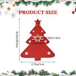 MOROBOR Christmas Cutlery Holder - 24pcs Silverware Bag, Red Utensil Wraps for Xmas Party Dinner Table Supplies