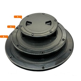 Boat Hatch Black, 4" 6" 8" Round Non Slip Inspection Deck Plate Hatch, Detachable Cover for Marine Boat Yacht Tuck RV (4 inch)