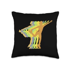 Rollerskater Vintage Cool Rollerskater Cool Sport Skater Throw Pillow, 16x16, Multicolor
