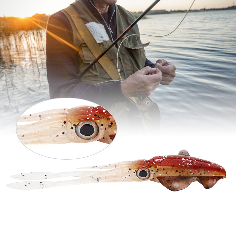 PVC Artificial Simulation Soft Squid Jig Shape Luminous Lure Fish
