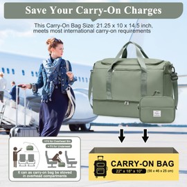 Extra Large Travel Duffle Bag,Carry on Overnight Weekend with with Shoes Compartment & Toiletry Bag,Weekender Bags for Women for Travel Business Trips Sport Hospital