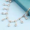 Inilbran Boho Crystal Pendant Ankle Bracelet Diamond Pearl Drop Anklet