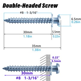Ansoon Bear Claw Double-Headed Wall Picture Screws, 4-in-1 Picture Drywall Hanging Hooks Screw for Pictures, D-Rings, Sawtooth, Wire Holding Up to 30 Pounds for Hanging and Mounting (Blue Zinc, 35)