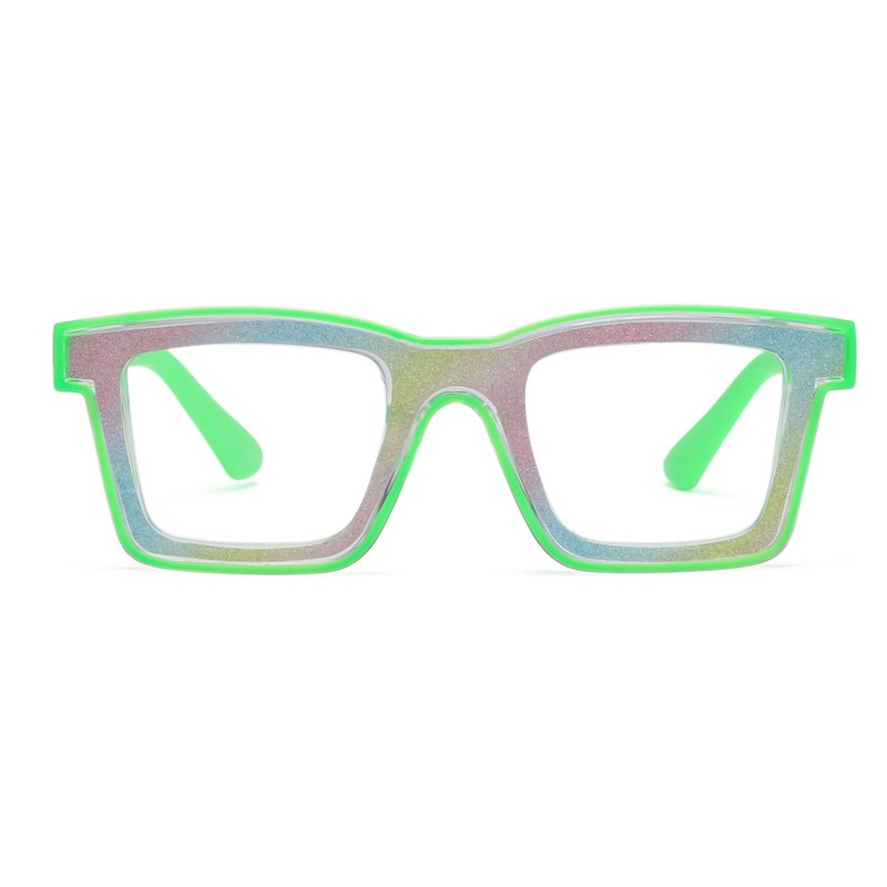 LJCZKA Square Blue Light Filter Glasses Women Men Crystal Bling