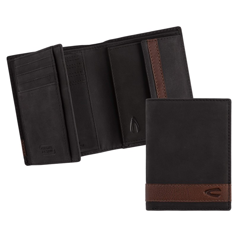 camel active Taipeh Herren Geldbörse Hochformat RFID Leder Mittelgroß Schwarz