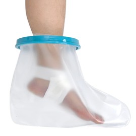 ideapro Waterproof Foot Cast Cover for Shower Bath Foot Protector Adult Keep Ankle Leg Cast Bandage Dry Watertight Shower Boot Bag for Broken Toe Wound Burns Injuries Reusable