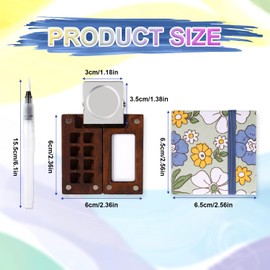 6pcs Mini Paint Palette Set, Portable Tiny Travel Sketchbook Palette Kit 8 Grids Small Magnetic Watercolor Palette with 1pcs Miniature Watercolor Notebook 1pcs Clip 3pcs Painting Pens