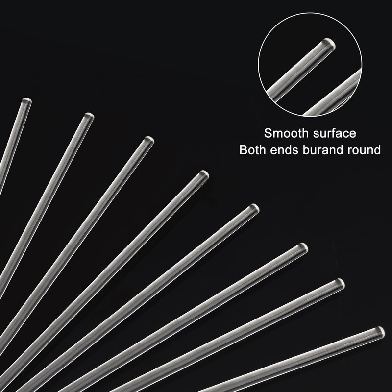 stonylab Glass Stirring Rods, 300 mm Long Borosilicate Glass Rods